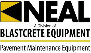 NEAL A DIVISION OF BLASTCRETE EQUIPMENTPAVEMENT MAINTENANCE EQUIPMENT logo