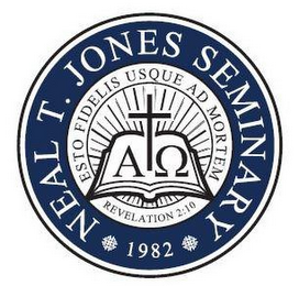 NEAL T. JONES SEMINARY 1982 ESTO FIDELIS USQUE AD MORTEM VEVELATION 2:10 logo
