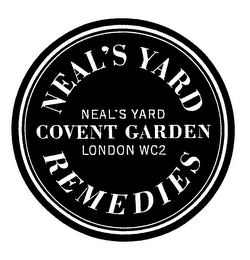 NEAL'S YARD REMEDIES NEAL'S YARD COVENTGARDEN LONDON WC2 logo