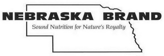 NEBRASKA BRAND SOUND NUTRITION FOR NATURE'S ROYALTY logo