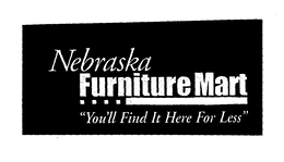 NEBRASKA FURNITURE MART "YOU'LL FIND IT HERE FOR LESS" logo