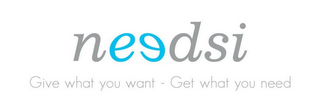 NEEDSI GIVE WHAT YOU WANT - GET WHAT YOU NEED logo