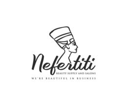 NEFERTITI BEAUTY SUPPLY AND SALONS WE'RE BEAUTIFUL IN BUSINESS logo