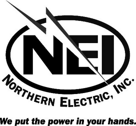 NEI NORTHERN ELECTRIC, INC. WE PUT THE POWER IN YOUR HANDS. logo