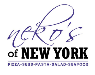 NEKO'S OF NEW YORK PIZZA-SUBS-PASTA-SALAD-SEAFOOD logo