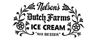 NELSON'S DUTCH FARMS ICE CREAM "NIX BESSER" logo