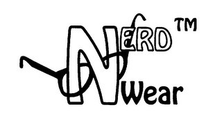 NERDWEAR WITH DESIGN; LARGE GLASSES INTERTWINED IN THE LETTER "N" logo