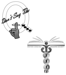 NERS  NEVER ENDING READING SOCIETY   DON 'T SAY THE Q WORD logo