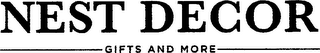 NEST DECOR GIFTS AND MORE logo