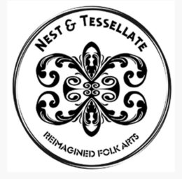 NEST & TESSELLATE REIMAGINED FOLK ARTS logo