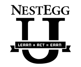 NESTEGG U LEARN + ACT = EARN logo