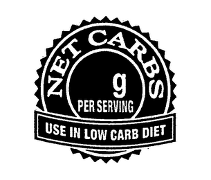 NET CARBS G PER SERVING USE IN LOW CARB DIET logo