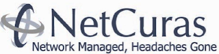 NETCURAS NETWORK MANAGED, HEADACHES GONE logo