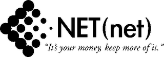 NET(NET) "IT'S YOUR MONEY, KEEP MORE OF IT." logo