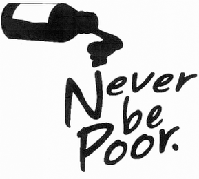 NEVER BE POOR. logo