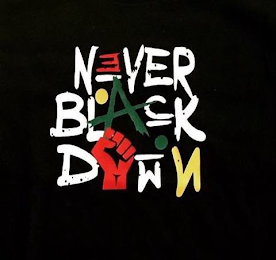 NEVER BLACK DOWN logo