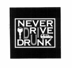 NEVER DRIVE DRUNK logo