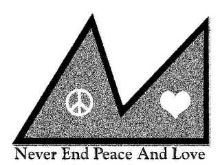 NEVER END PEACE AND LOVE logo