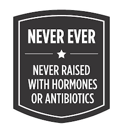 NEVER EVER NEVER RAISED WITH HORMONES OR ANTIBIOTICS logo