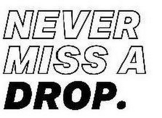 NEVER MISS A DROP. logo