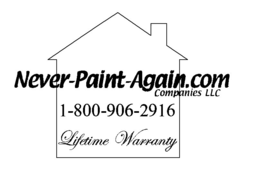 NEVER-PAINT-AGAIN.COM COMPANIES LLC LIFETIME WARRANTY 1-800-906-2916 logo