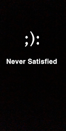 ;): NEVER SATISFIED logo