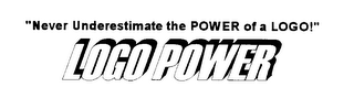 "NEVER UNDERESTIMATE THE POWER OF A LOGO!" LOGO POWER logo
