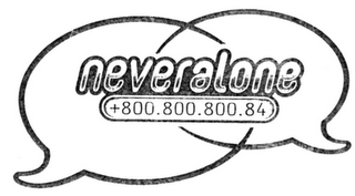 NEVERALONE +800.800.800.84 logo