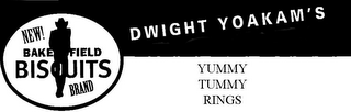 NEW! BAKERSFIELD BISCUITS BRAND DWIGHT YOAKAM'S YUMMY TUMMY RINGS logo