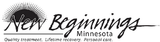 NEW BEGINNINGS MINNESOTA QUALITY TREATMENT. LIFETIME RECOVERY. PERSONAL CARE. logo