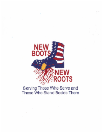 NEW BOOTS NEW ROOTS SERVING THOSE WHO SERVE AND THOSE WHO STAND BESIDE THEM logo
