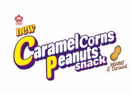 NEW CARAMELCORNS PEANUTS SNACK PEANUTS & CARAMEL logo