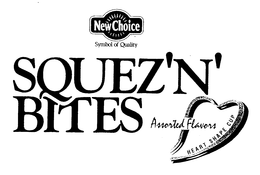 NEW CHOICE SQUEZ'N' BITES ASSORTED FLAVORS HEART SHAPE CUP logo