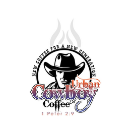 NEW COFFEE FOR A NEW GENERATION, URBAN COWBOY COFFEE, 1 PETER 2:9 logo