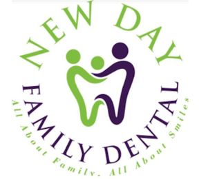NEW DAY FAMILY DENTAL ALL ABOUT FAMILY. ALL ABOUT SMILES logo