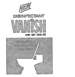 NEW DISINFECTANT VANISH WITH QK 100-15 FRAGRANT TOILET BOWL CLEANER logo