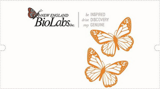 NEW ENGLAND BIOLABS INC. BE INSPIRED DRIVE DISCOVERY STAY GENUINE logo