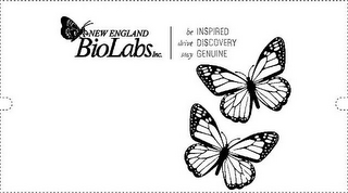 NEW ENGLAND BIOLABS INC. BE INSPIRED DRIVE DISCOVERY STAY GENUINE logo