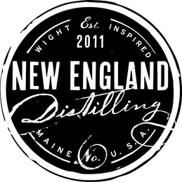 NEW ENGLAND DISTILLING MAINE USA EST. 2011 WIGHT INSPIRED logo