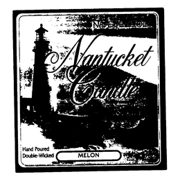 NEW ENGLAND'S OWN NANTUCKET CANDLE FRESH FRAGRANCE LASTS THROUGH EVERY CANDLE HAND POURED DOUBLE-WICKED MELON logo