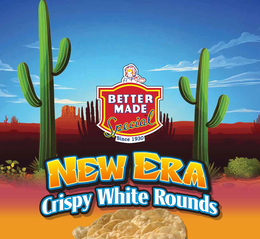 NEW ERA CRISPY WHITE ROUNDS BETTER MADE SPECIAL SINCE 1930 logo