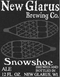 NEW GLARUS BREWING CO. SNOWSHOE ALE BREWED AND BOTTLED IN NEW GLARUS, WI. 12 FL. OZ. logo