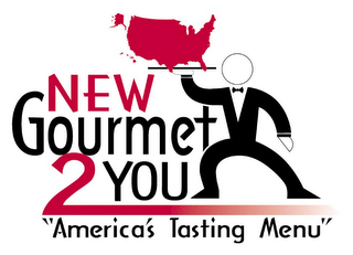 NEW GOURMET 2 YOU "AMERICA'S TASTING MENU" logo