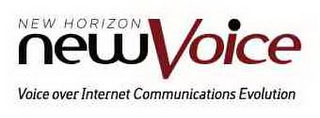 NEW HORIZON NEW VOICE VOICE OVER INTERNET COMMUNICATIONS EVOLUTION logo