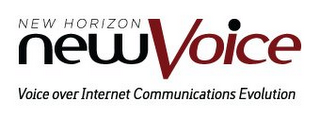 NEW HORIZON NEW VOICE VOICE OVER INTERNET COMMUNICATIONS EVOLUTION logo