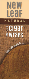 NEW LEAF NATURAL PRE-CUT CIGAR WRAPS JUST ROLL WITH IT... logo