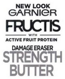 NEW LOOK GARNIER FRUCTIS WITH ACTIVE FRUIT PROTEIN DAMAGE ERASER STRENGTH BUTTER logo