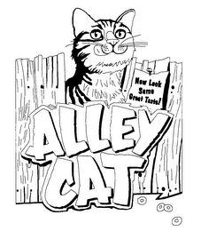 NEW LOOK SAME GREAT TASTE! ALLEY CAT logo