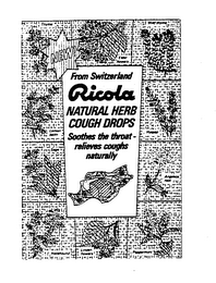 NEW! RICOLA NATURAL HERB COUGH DROPS SOOTHES THE THROAT - RELIEVES COUGHS NATURALLY FROM SWITZERLAND logo