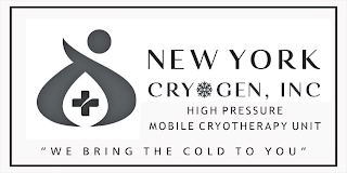 NEW YORK CRYOGEN, INC. HIGH PRESSURE MOBILE CRYOTHERAPY UNIT "WE BRING THE COLD TO YOU" logo